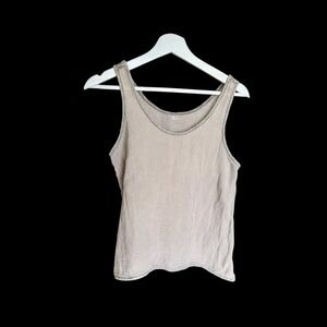 Cynthia Ashby Linen Tank Womens Sz Med/Large Beige